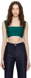 Victoria Beckham Lurex Viscose Blend Bandeau Top In Green