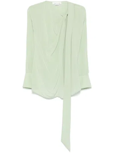 VICTORIA BECKHAM VICTORIA BECKHAM GREEN KNOT NECK BLOUSE