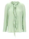 Victoria Beckham Ruffled Crepe De Chine Shirt