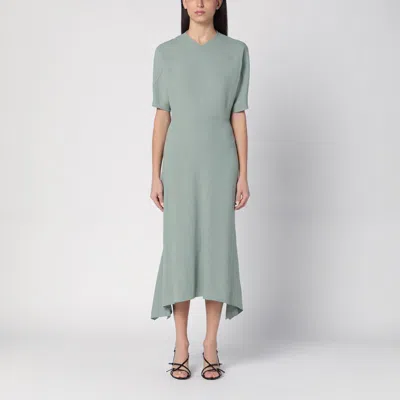 Victoria Beckham Grey Green Wool Blend Midi Dress