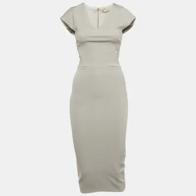 Pre-owned Victoria Beckham Grey Jersey Sheath Dress S In Gray
