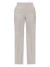Victoria Beckham Tailored Beige Trousers With Front Fastening In Gray