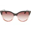 Victoria Beckham Guilloché 57mm Gradient Cat Eye Sunglasses In Grey/rose/caramel