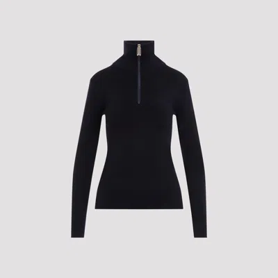 VICTORIA BECKHAM HALF ZIP HIGH NECK TOP