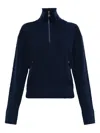 Victoria Beckham Half-zip Milano Sweater In Blue