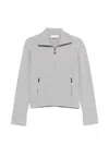 Victoria Beckham Milano Merino Wool And Cashmere-blend Half-zip Sweater In Gray