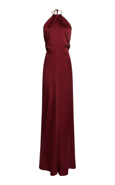 Victoria Beckham Halter Neck Maxi Dress In Red