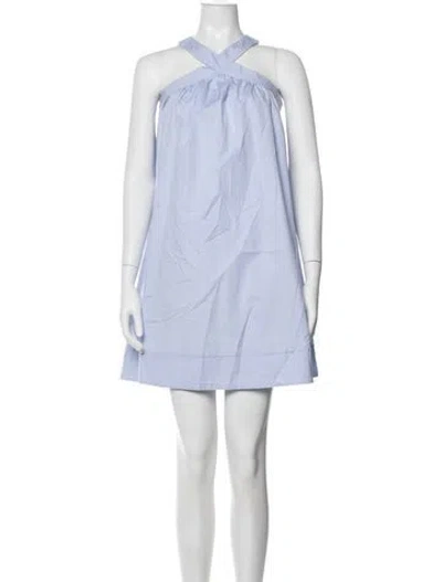 Pre-owned Victoria Beckham Halterneck Mini Dress In Blue