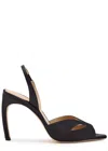Victoria Beckham Satin Harlow Mask Slingback Heels 100 In Black