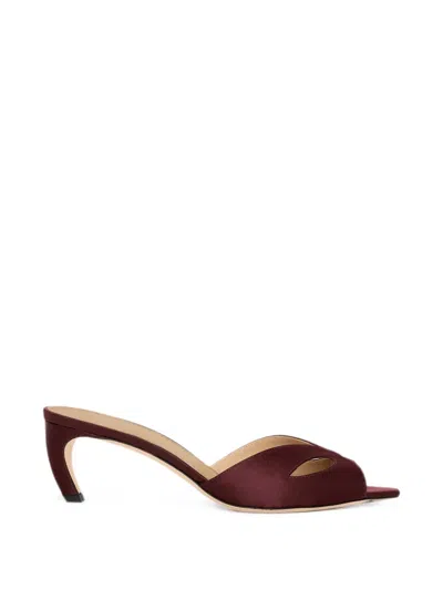 Victoria Beckham Harlow Mask 55 Satin Mules In Red
