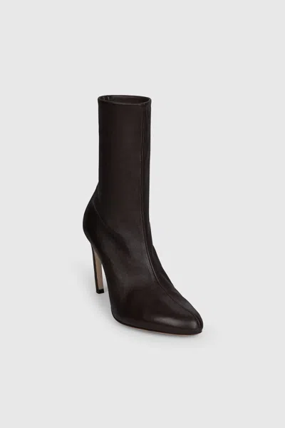 Victoria Beckham Harlow Mid Boot 100 Stretch Nappa Leather In Black