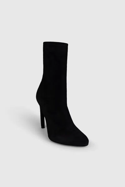Victoria Beckham Harlow Mid Boot 100 Stretch Suede In Black