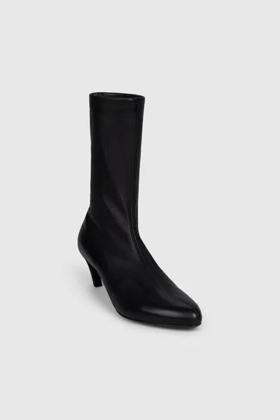 Victoria Beckham Harlow Mid Boot 55 Stretch Nappa Leather In Black