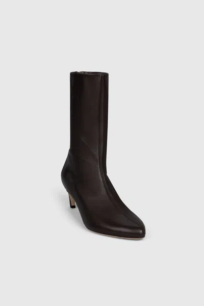 Victoria Beckham Harlow Mid Boot 55 Stretch Nappa Leather In Black