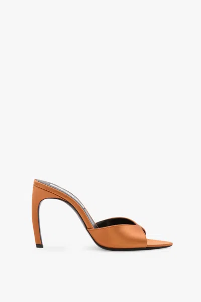 Victoria Beckham Harlow Mule 100 In Bronze Satin