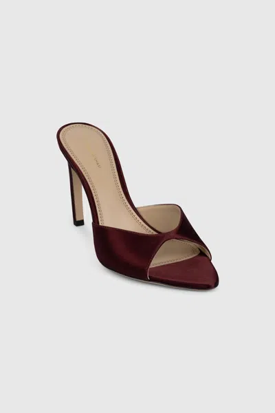 Victoria Beckham Harlow Open Toe Mule 100 Satin In Burgundy