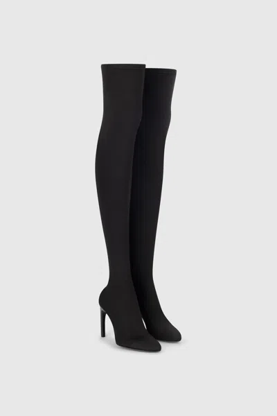 Victoria Beckham Harlow Stretch Boot 100 Stretch Suede In Black