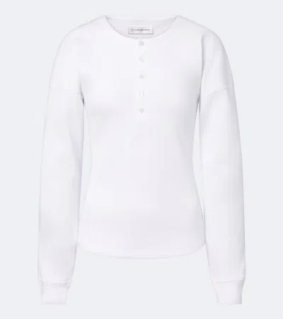 Victoria Beckham Hazel Ribbed-knit Cotton Top In White