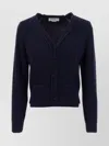 Victoria Beckham Navy Blue Stepped Hem Cardigan