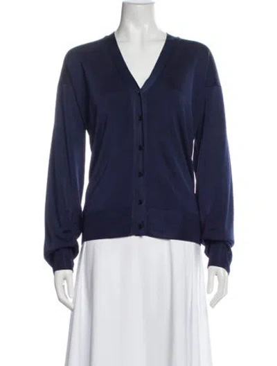 Pre-owned Victoria Beckham Hemp Bomber Jacket In Blue