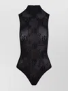 Victoria Beckham Lace Floral Sleeveless High Neck Top