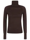 Victoria Beckham Turtle Neck Sweater In Brown
