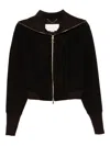 Victoria Beckham Zippered Wool Jacket In Brown
