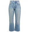 Victoria Beckham High-rise Cropped Jeans In Blue