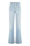 Victoria Beckham Alina Indigo Wash Camal Jean Pants In Blue
