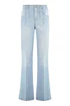 Victoria Beckham Alina Indigo Wash Camal Jean Pants In Denim