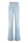 Victoria Beckham Alina Indigo Wash Camal Jean Pants In Navy