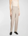 VICTORIA BECKHAM HIGH-RISE REVERSE FRONT STRAIGHT-LEG TROUSERS