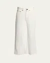 Victoria Beckham High-rise Wide-leg Crop Jeans In Washed White