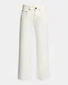 Victoria Beckham High-rise Wide-leg Crop Jeans In Washed White
