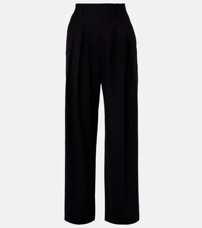 Victoria Beckham High-rise Wide-leg Pants In Black