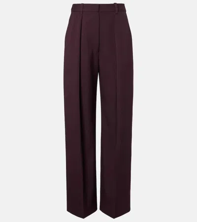 Victoria Beckham High-rise Wide-leg Pants In Purple