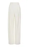 Victoria Beckham High Rise Wool Blend Tapered Pants In Ivory