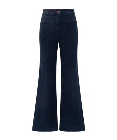 Victoria Beckham Painted Trousers For Fall 2025 In Blue