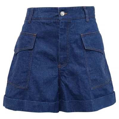 Victoria Beckham High-waist Shorts In Blue Denim