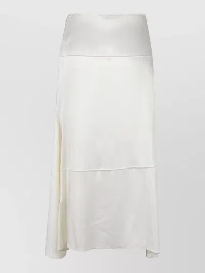 Victoria Beckham High Waist Skirt Midi Asymmetric Hem In White