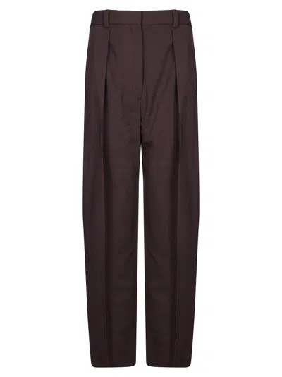 Victoria Beckham High Waist Tailored Pants With Straight-leg Silhouette In Brown
