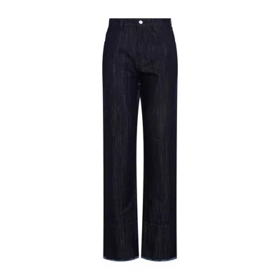 VICTORIA BECKHAM HIGH WAIST TAPERED CROPPED JEANS FOR WOMEN IN BLUE