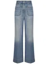 Victoria Beckham Wide Jeans In Faded Blue In Blue