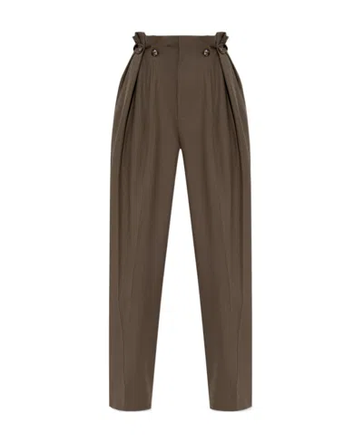 Victoria Beckham High-waisted Paperbag Trousers In Green