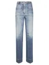 Victoria Beckham Wide Jeans In Faded Blue In Blue