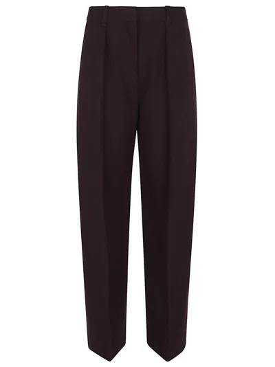 VICTORIA BECKHAM HIGH-WAISTED WIDE-LEG TROUSERS WITH PLEATED DETAILS