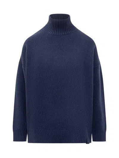 Victoria Beckham High-neck Pullover In Blue