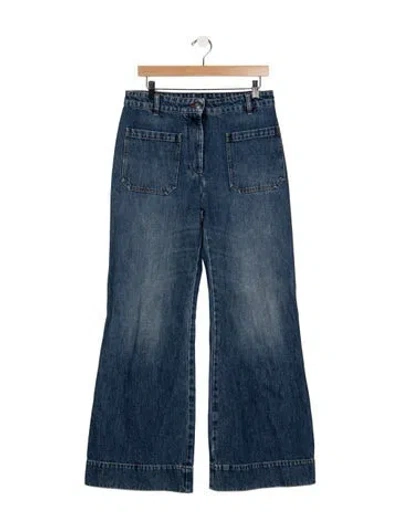 Pre-owned Victoria Beckham High-rise Flared Jeans In Blue