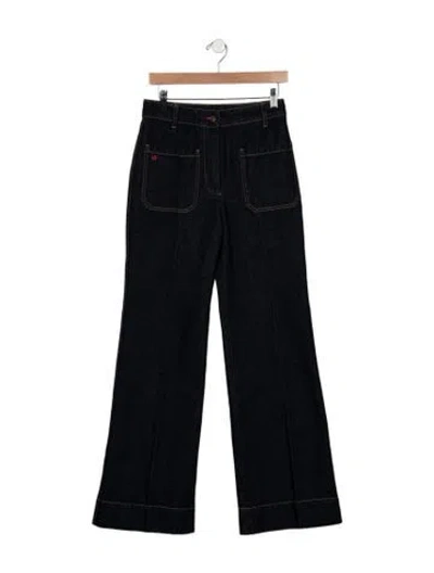 Pre-owned Victoria Beckham High-rise Flared Jeans In Blue