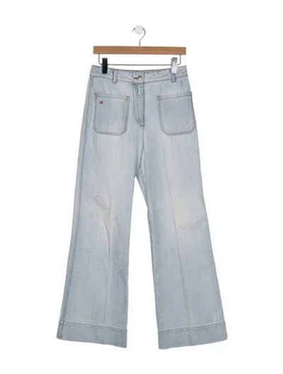 Pre-owned Victoria Beckham High-rise Flared Jeans In Blue